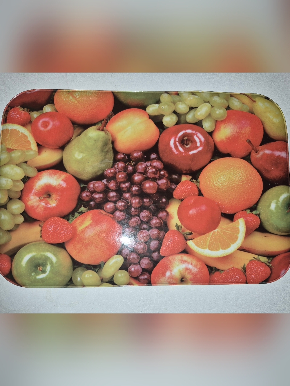 6 Vintage MCM Fruit Still Life Vinyl Foam Placemats 12x18 Sultan's Linens NY MOD